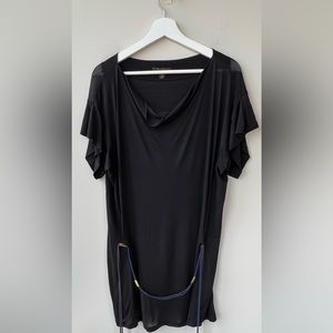 Luis Vuitton Sheer Navy Cover Up Dress